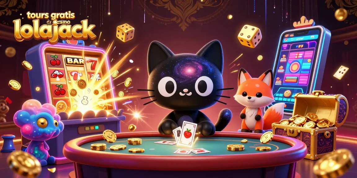 Engage with tours gratuits du casino lolajack featuring a vibrant cosmic scene of a black hole cat and colorful fox in a dynamic casino