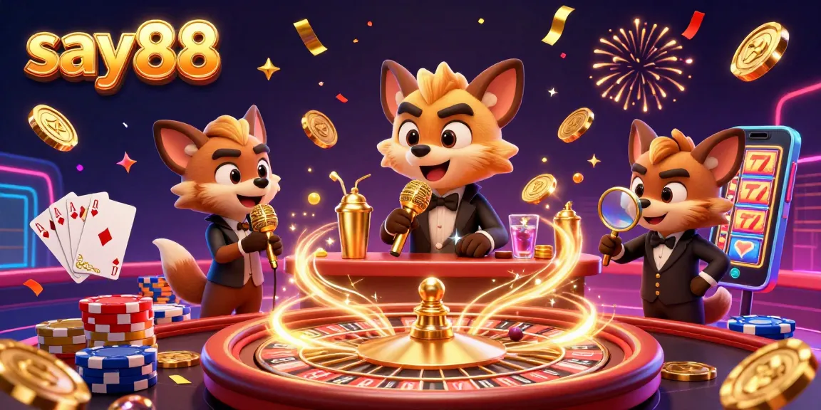 Experience exciting gaming at say88 with dynamic casino action featuring comedians, bartenders, and bouncers amid golden treasure.
