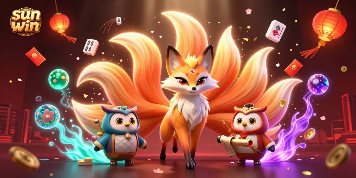 Play and win at sun win with vibrant gaming elements and enchanting characters in a lively casino environment.