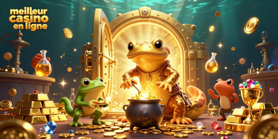 Célébrez le meilleur casino en ligne avec des personnages captivants, de l'or et des jeux.