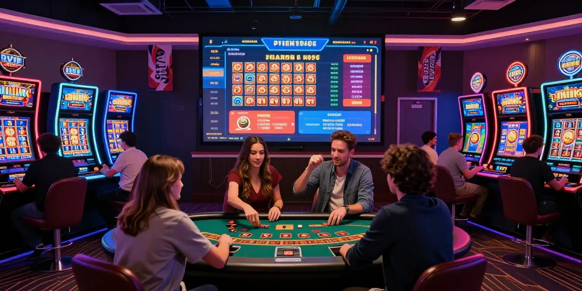 Interactive Playbook88 gaming experience with players enjoying vibrant online slots and casino games.
