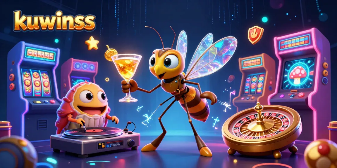 Kuwinss showcases exciting 3D casino scene with vibrant characters and captivating games.