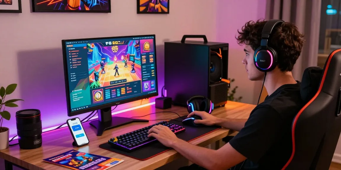 Gamer using XiYangYang interface on a vibrant gaming setup with PG Slot graphics.